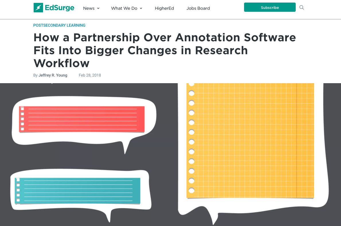 Screenshot of EdSurge article.