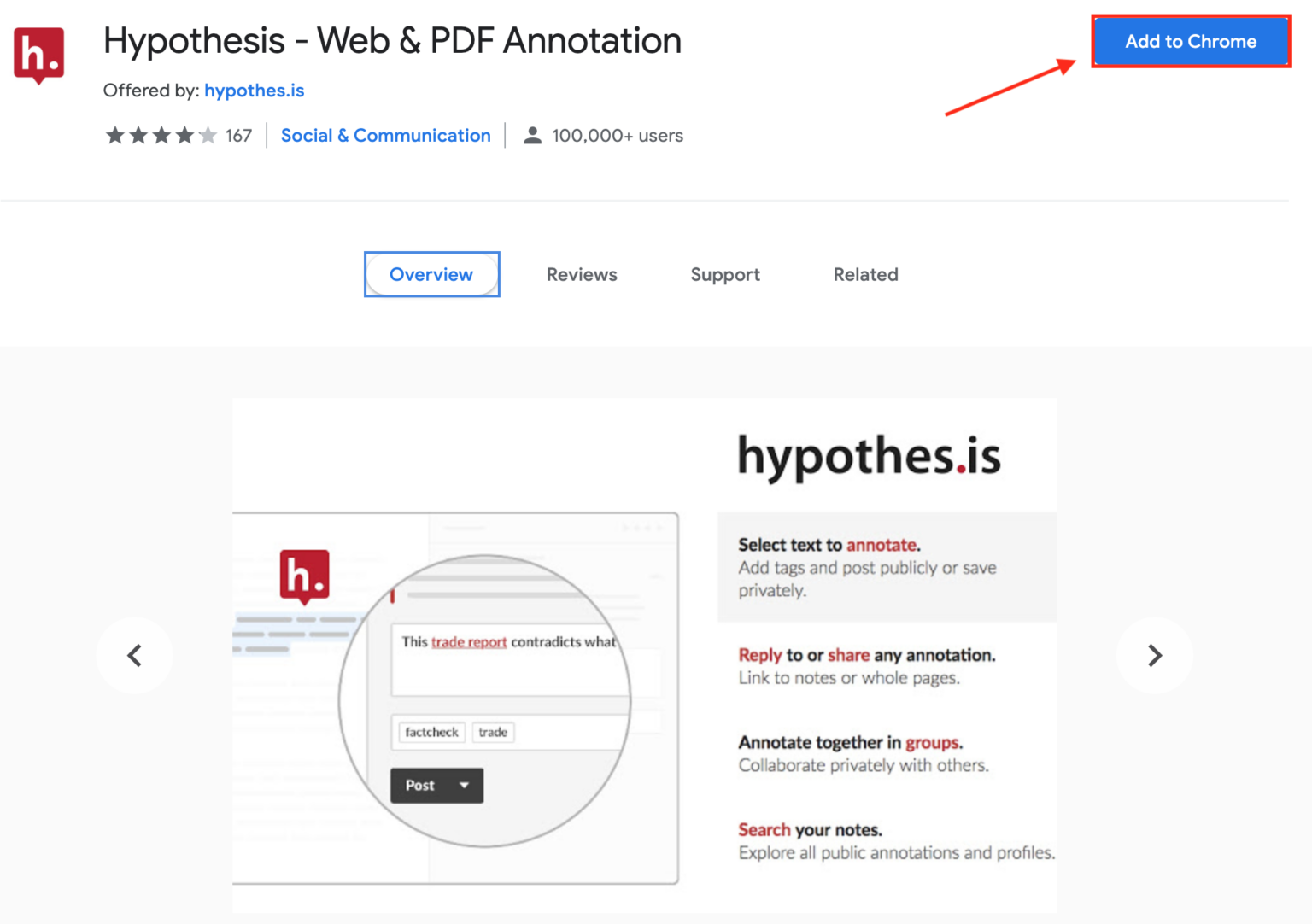 hypothesis google extension