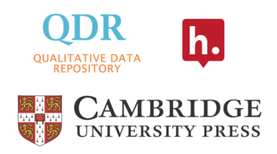 Logos for Hypothesis, Qualitative Data Repository and Cambridge University Press.