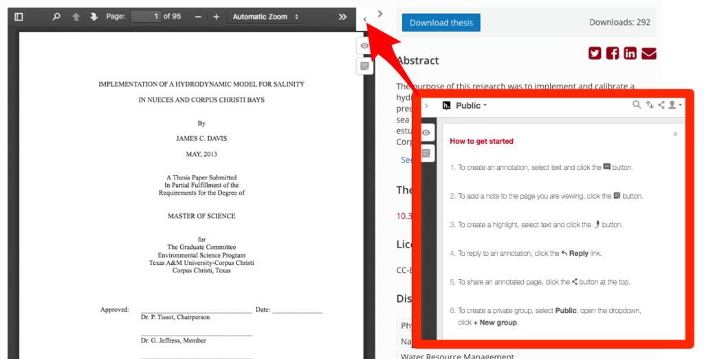 Screenshot showing annotation on COS OSF Preprint.