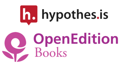 Logos for Hypothesis and OpenEdition Books.