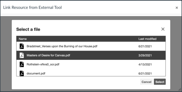 Canvas file picker