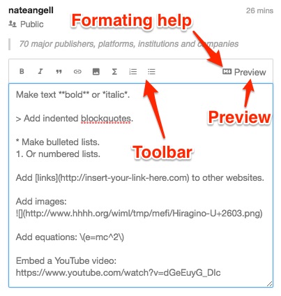 Screenshot showing common formatting for a Hypothesis annotation.