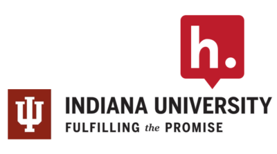 The Hypothesis icon sitting on top of the Indiana University logo.