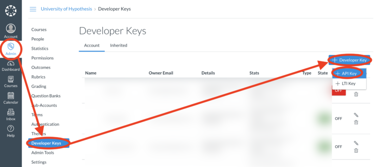 Creating Canvas Developer Credentials for the Hypothesis LMS App - LTI ...