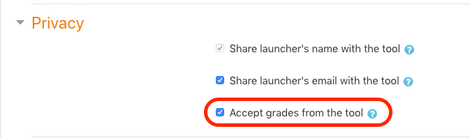 Location of "Accept grades from the tool"