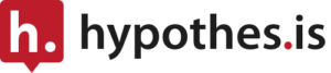 A red Hypothesis icon with a white "h." followed by a black "hypothes.is" wordmark with a red dot.
