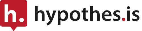 A red Hypothesis icon with a white "h." followed by a black "hypothes.is" wordmark with a red dot.