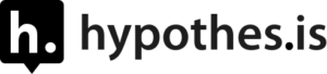 A black Hypothesis icon with a white "h." followed by a black "hypothes.is" wordmark.