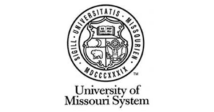 University of Missouri System logo with name in gray letters on a white background below the system's official seal
