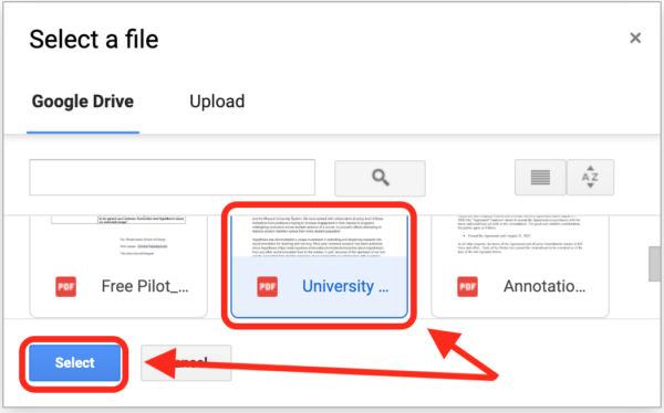 Google Drive picker