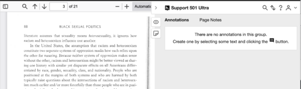 Hypothesis reading and sidebar