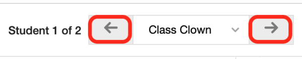 Location of grading bar arrows