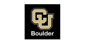 Logo for University of Colorado Boulder in black, gold and white, with the letter C and U interlocked in gold on a black background and Boulder in white letter beneath.